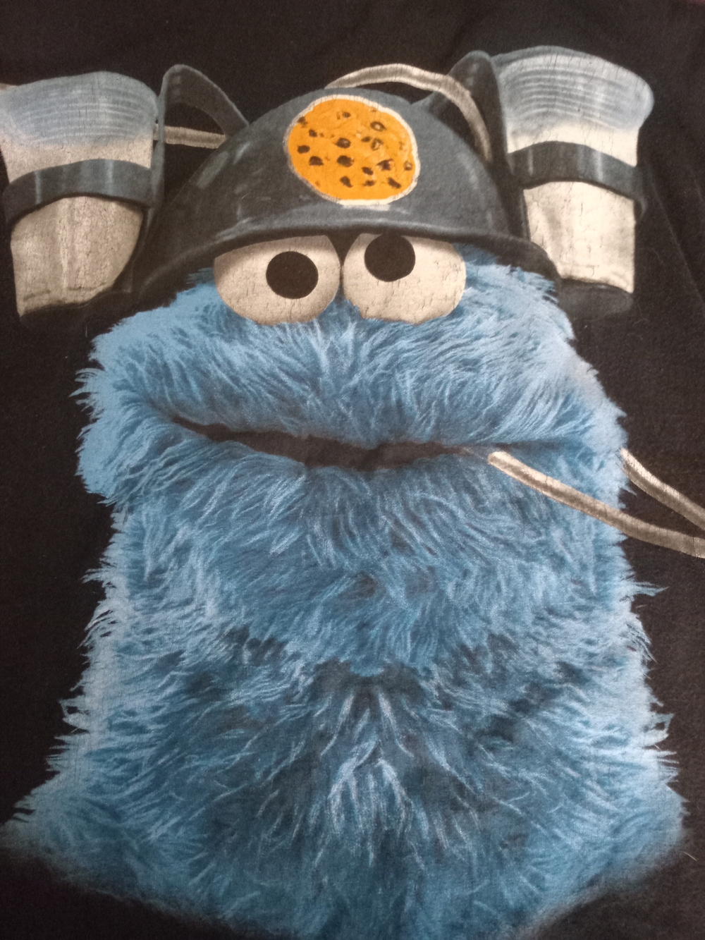 Sesame Street Black Tee with White Logo Print